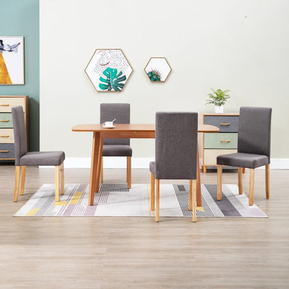 Dining Chair Set of 4 Taupe Fabric Medium Ergonomic