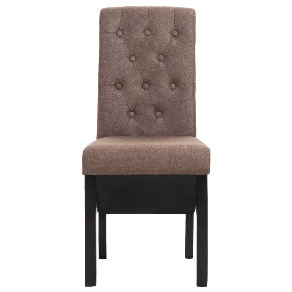 Dining Chair Set of 2 Brown Fabric Standard Ergonomic