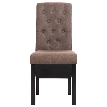 Dining Chair Set of 2 Brown Fabric Standard Ergonomic
