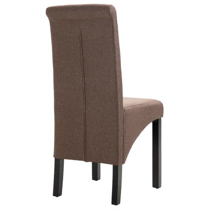 Dining Chair Set of 2 Brown Fabric Standard Ergonomic