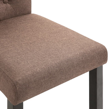 Dining Chair Set of 2 Brown Fabric Standard Ergonomic