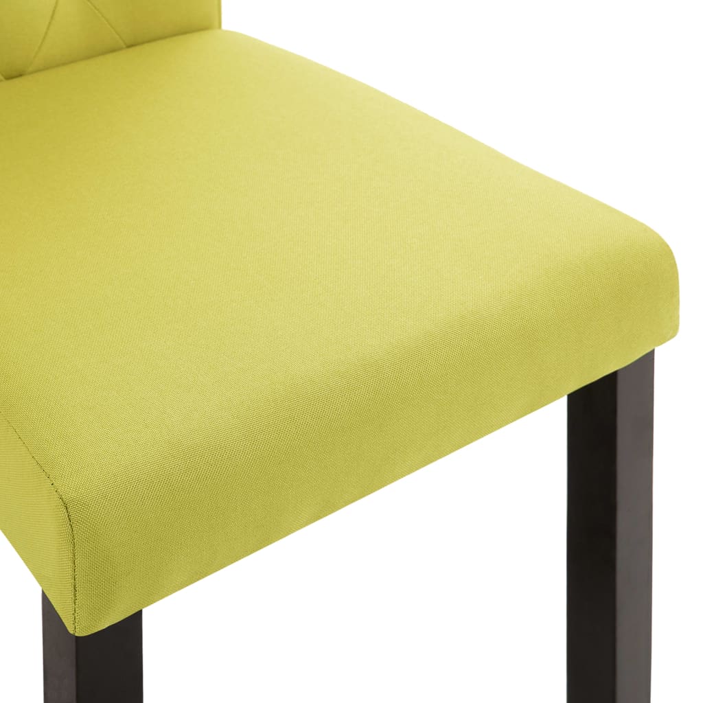 Dining Chair Set of 2 Green Fabric, Rubber wood Standard