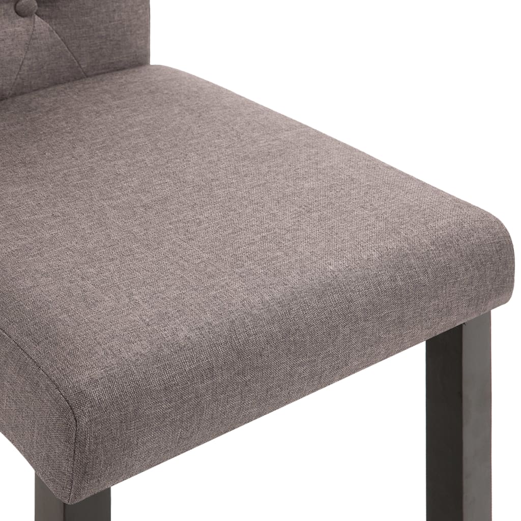 Dining Chair Set of 2 Taupe Fabric, Rubber wood Standard