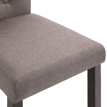 Dining Chair Set of 2 Taupe Fabric, Rubber wood Standard