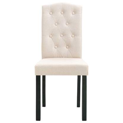 Dining Chair Set of 2 Cream Fabric Standard Durable