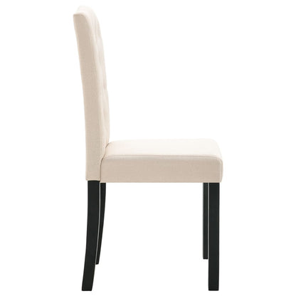 Dining Chair Set of 2 Cream Fabric Standard Durable