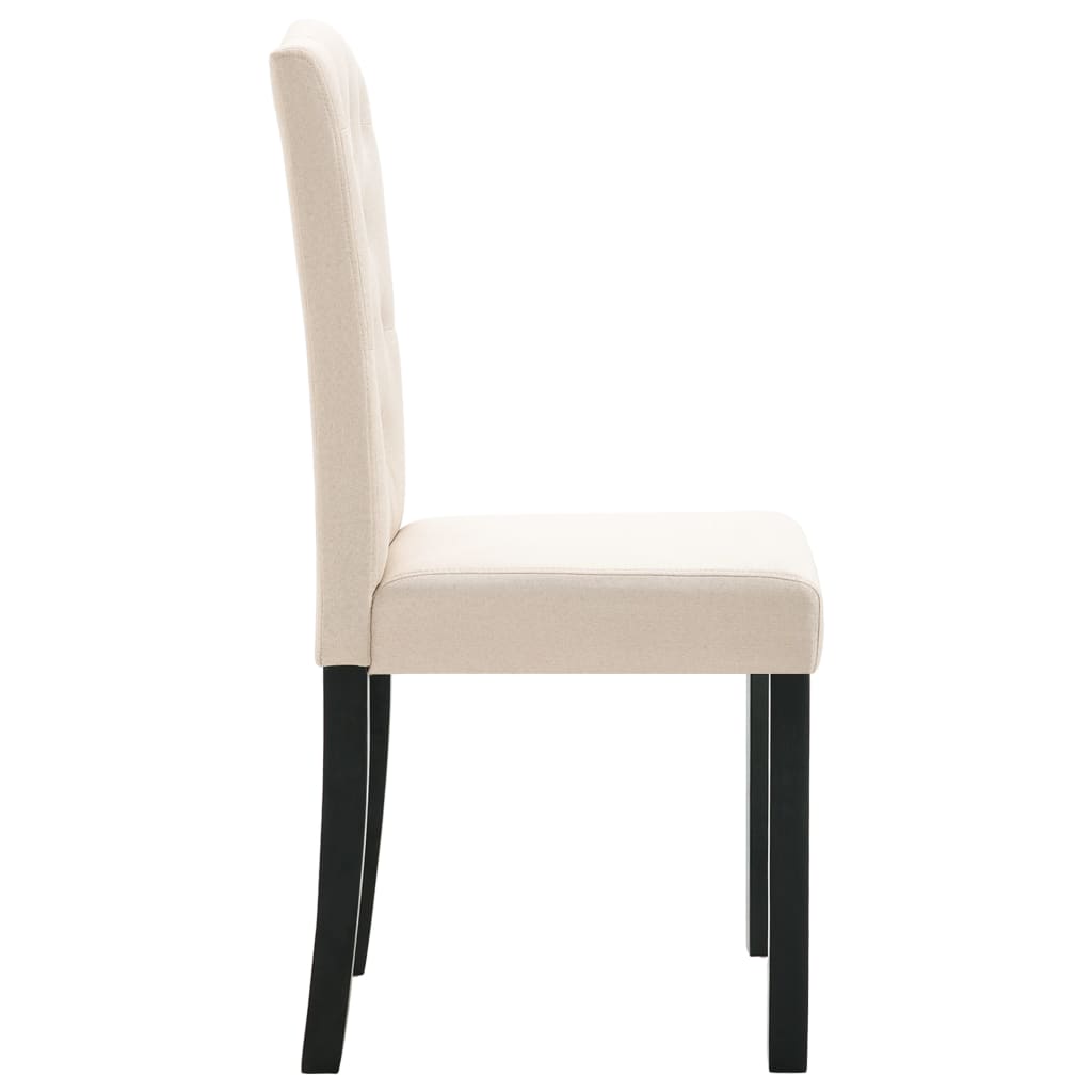Dining Chair Set of 2 Cream Fabric Standard Durable