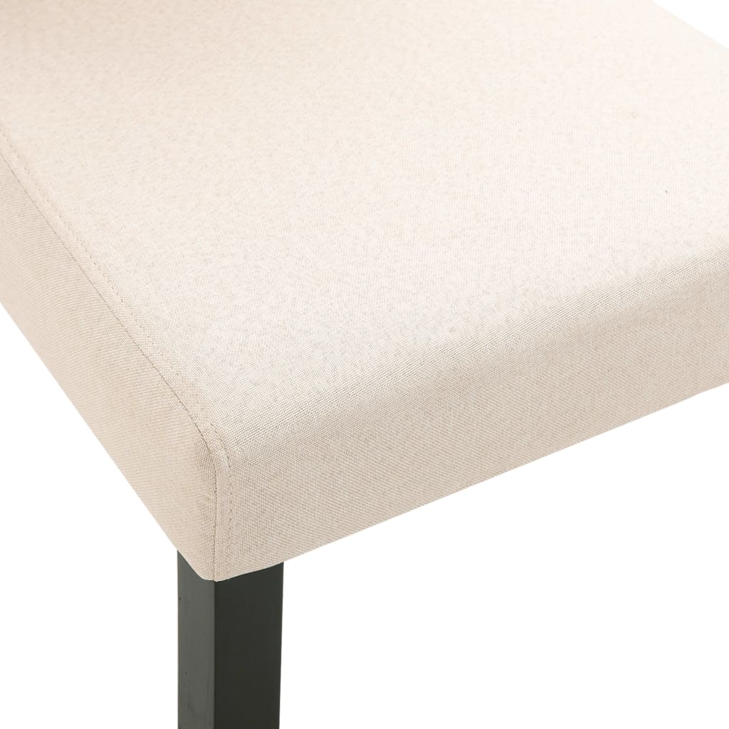 Dining Chair Set of 2 Cream Fabric Standard Durable