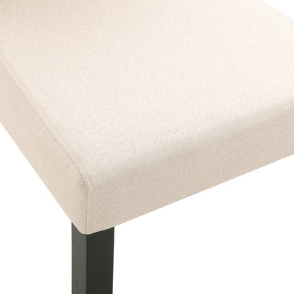 Dining Chair Set of 2 Cream Fabric Standard Durable