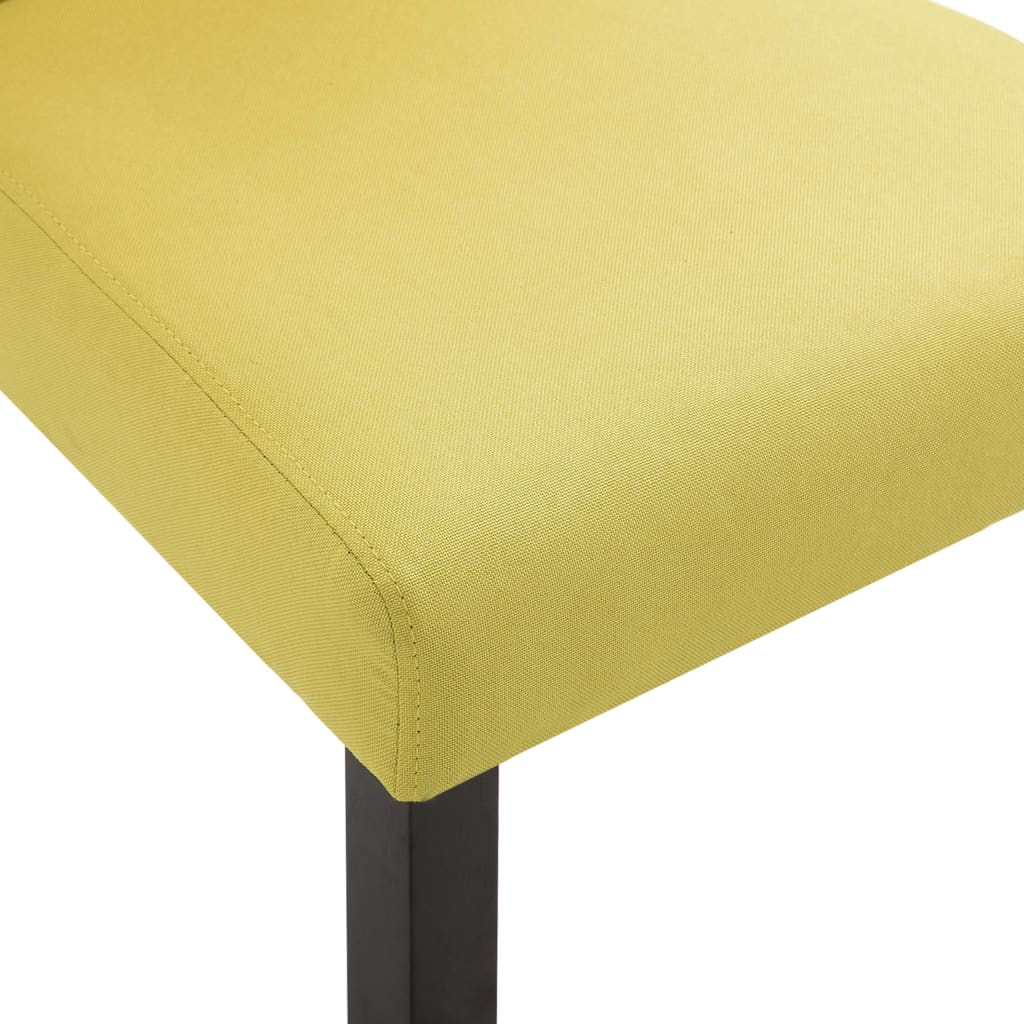 Dining Chair Set of 2 Green Fabric and Rubberwood Standard