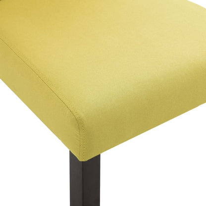 Dining Chair Set of 2 Green Fabric and Rubberwood Standard