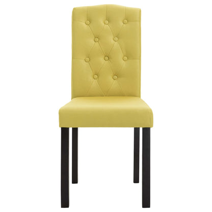 Dining Chair Set of 4 Green Fabric and Rubber wood Standard