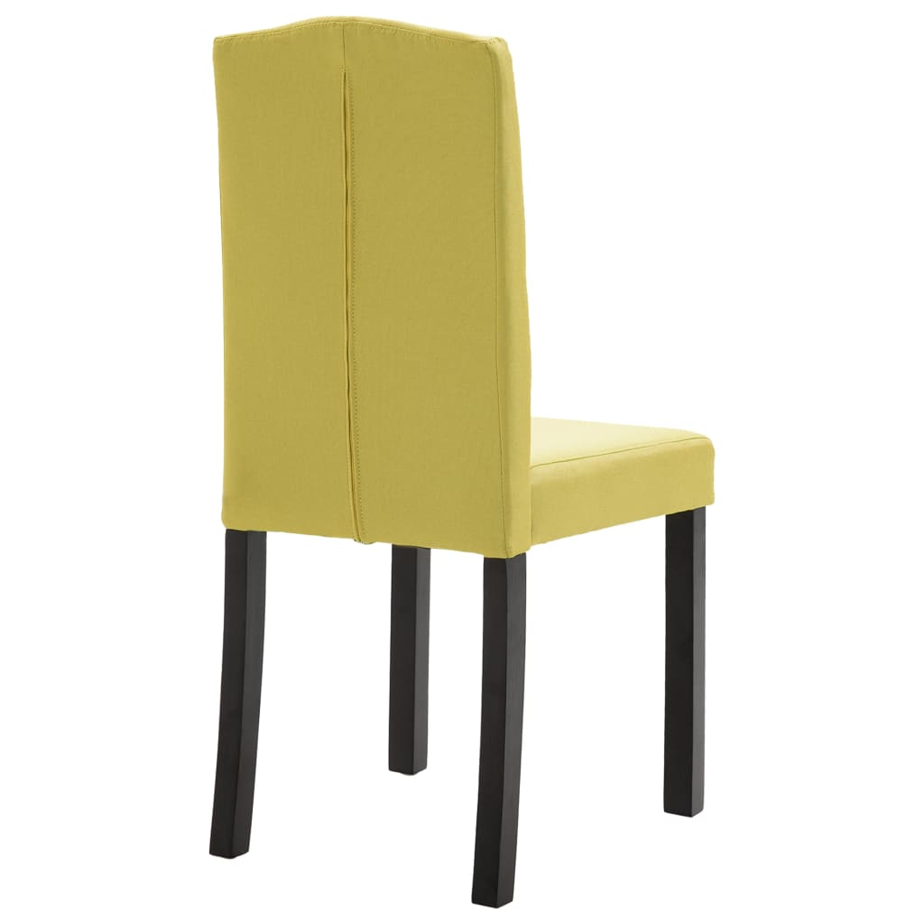 Dining Chair Set of 4 Green Fabric and Rubber wood Standard