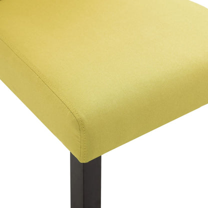 Dining Chair Set of 4 Green Fabric and Rubber wood Standard