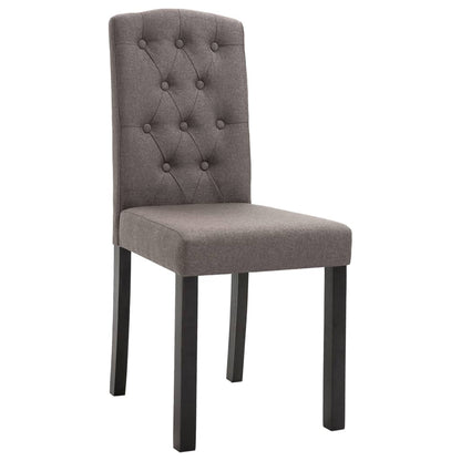 Dining Chair Set of 4 Taupe Fabric + Rubber wood frame Standard