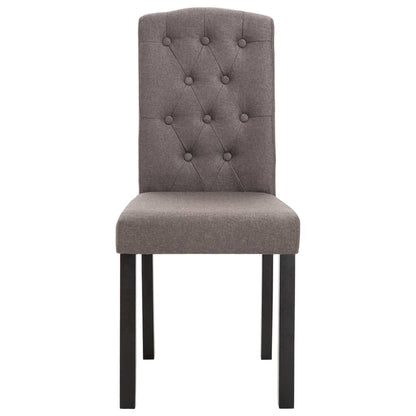 Dining Chair Set of 4 Taupe Fabric + Rubber wood frame Standard