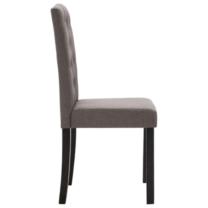 Dining Chair Set of 4 Taupe Fabric + Rubber wood frame Standard