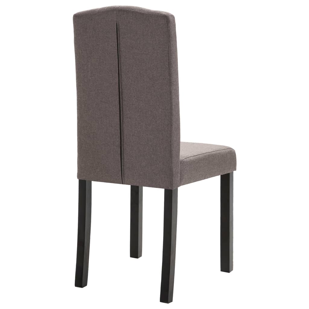 Dining Chair Set of 4 Taupe Fabric + Rubber wood frame Standard