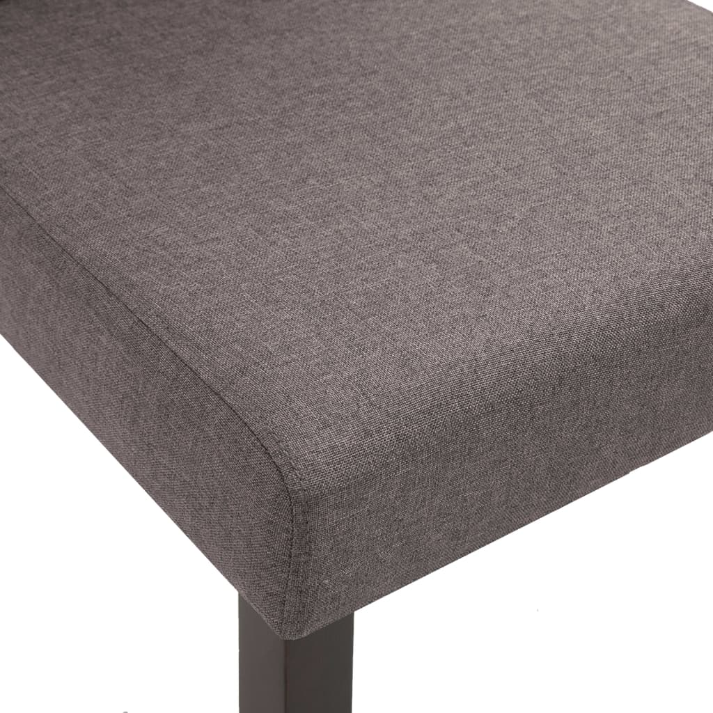 Dining Chair Set of 4 Taupe Fabric + Rubber wood frame Standard
