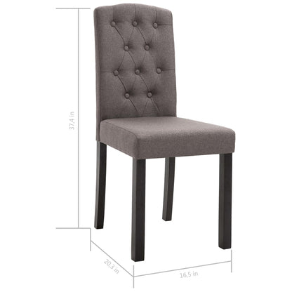 Dining Chair Set of 4 Taupe Fabric + Rubber wood frame Standard