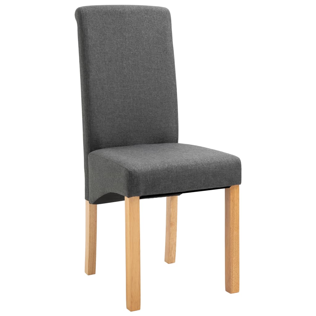 Dining Chair Set of 2 Grey Fabric Standard Ergonomic