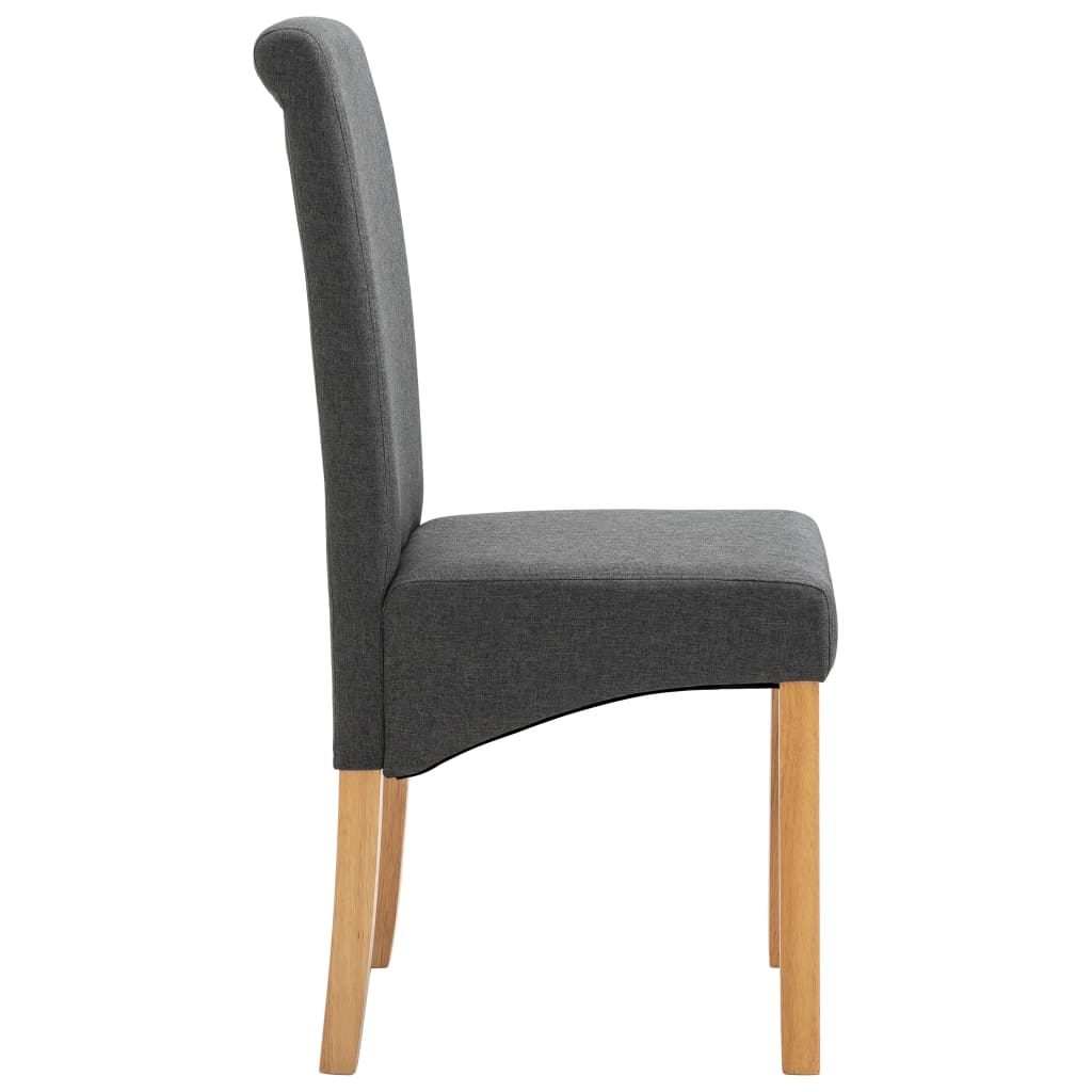 Dining Chair Set of 2 Grey Fabric Standard Ergonomic