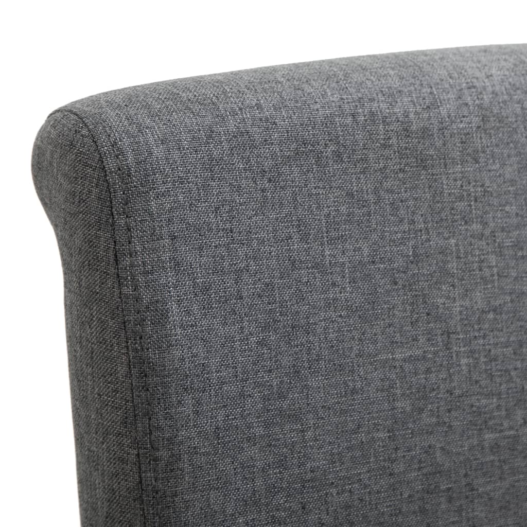 Dining Chair Set of 2 Grey Fabric Standard Ergonomic