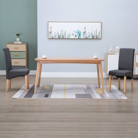 Dining Chair Set of 2 Grey Fabric Standard Ergonomic