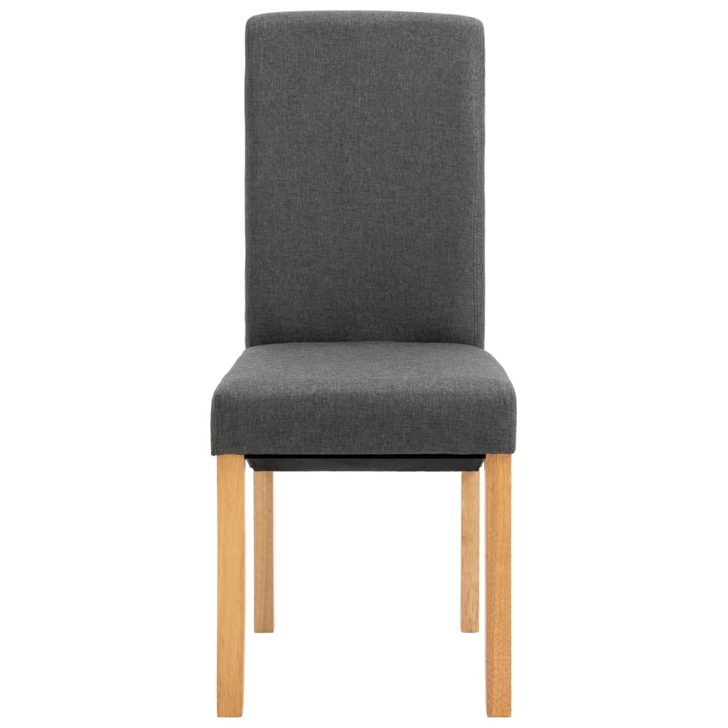 Dining Chair Set of 4 Gray Fabric and wood