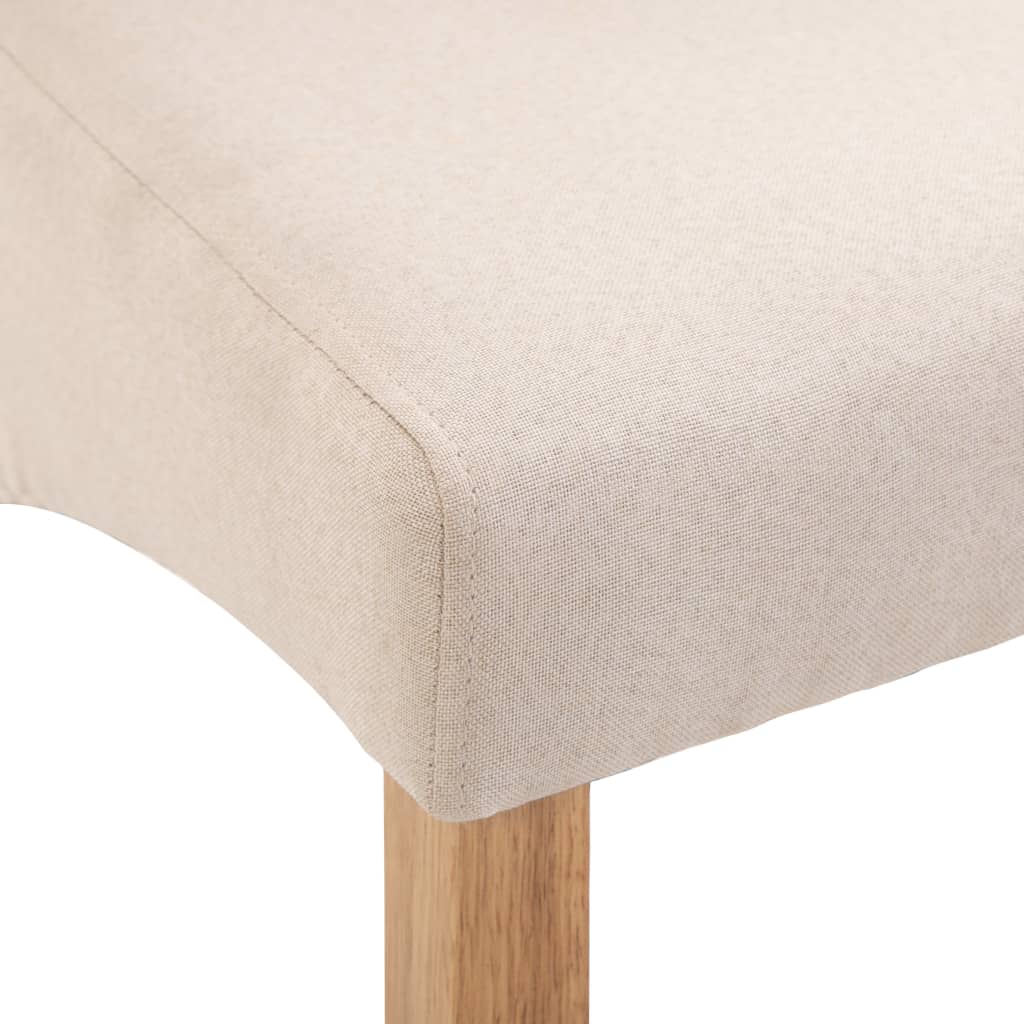 Dining Chair Set of 4 Cream Fabric, Wood Standard Ergonomic