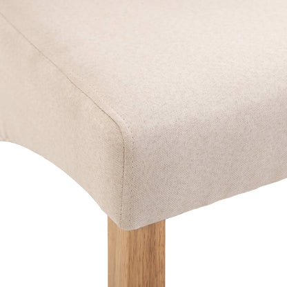 Dining Chair Set of 4 Cream Fabric, Wood Standard Ergonomic