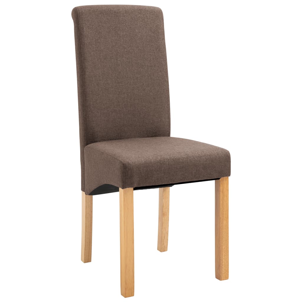 Dining Chair Set of 4 Brown Fabric and wood Standard Ergonomic