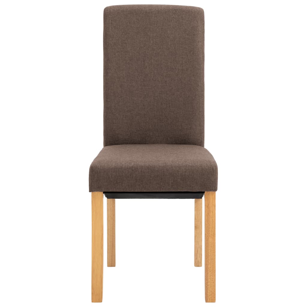 Dining Chair Set of 4 Brown Fabric and wood Standard Ergonomic