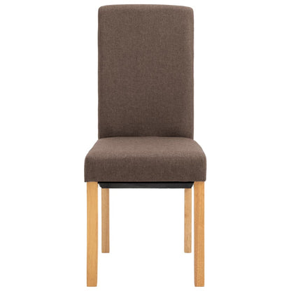 Dining Chair Set of 4 Brown Fabric and wood Standard Ergonomic