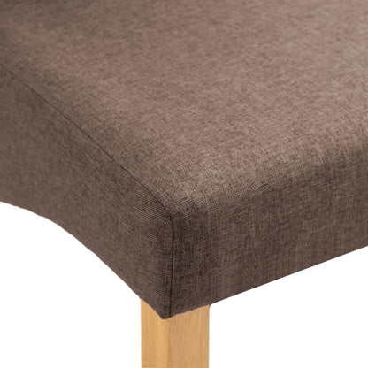 Dining Chair Set of 4 Brown Fabric and wood Standard Ergonomic