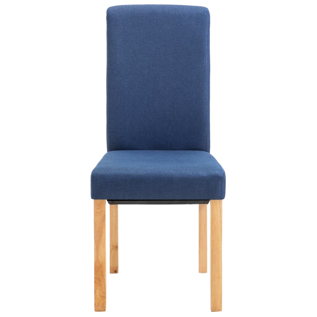 Dining Chair Set of 4 Blue Fabric and wood Medium Ergonomic