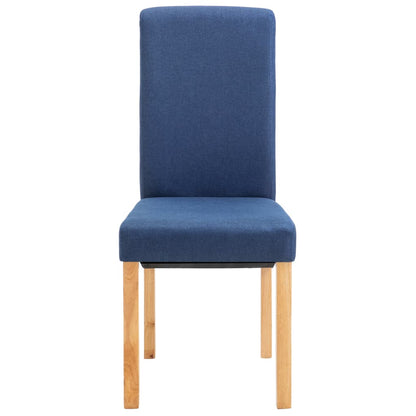 Dining Chair Set of 4 Blue Fabric and wood Medium Ergonomic