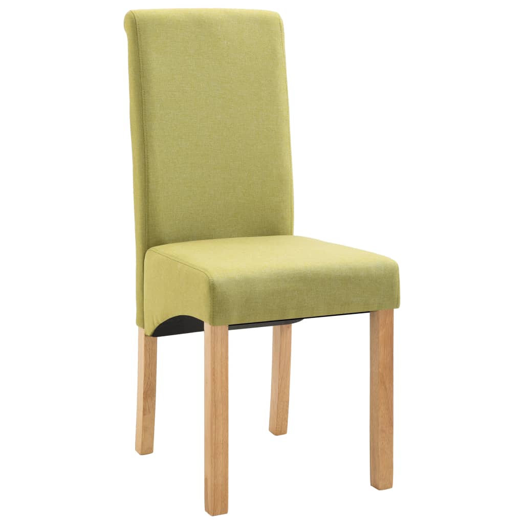Dining Chair Set of 2 Green Fabric and wooden frame Standard