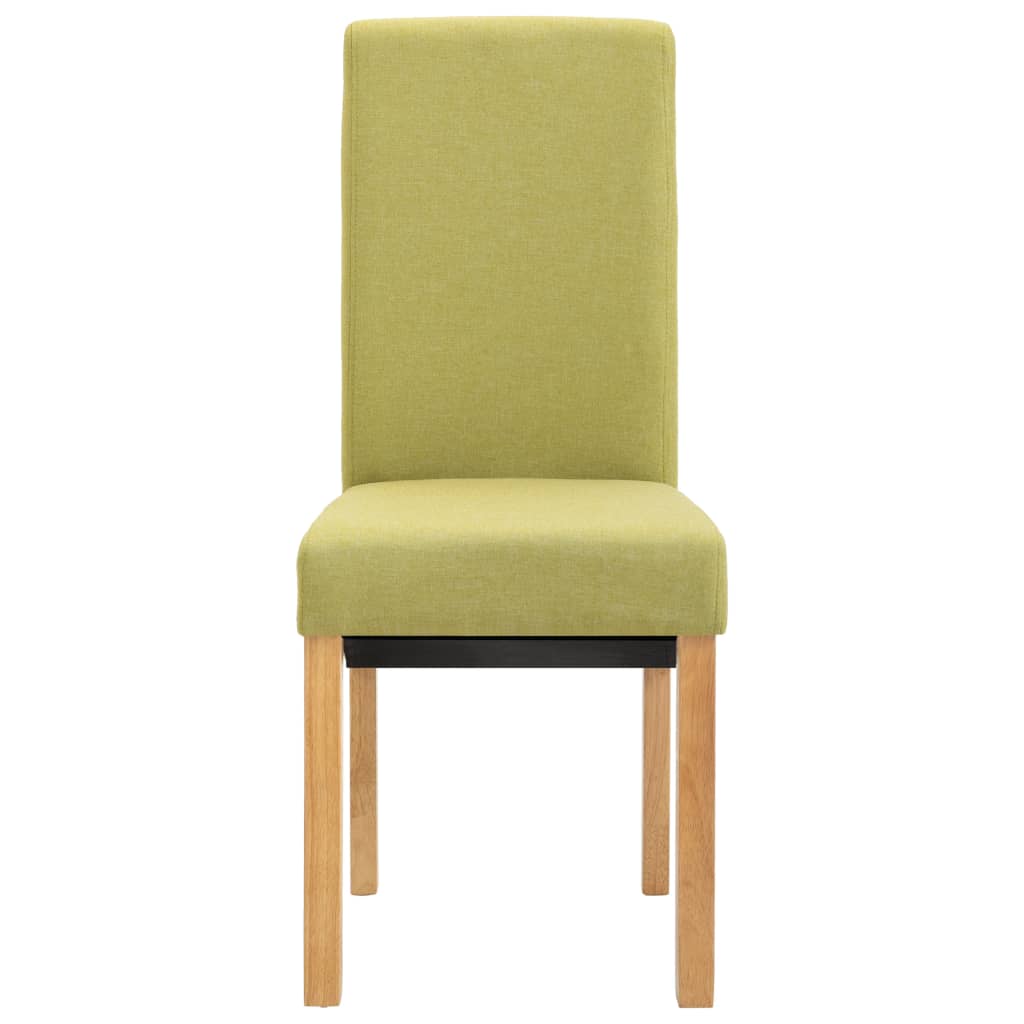 Dining Chair Set of 2 Green Fabric and wooden frame Standard