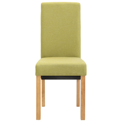 Dining Chair Set of 2 Green Fabric and wooden frame Standard