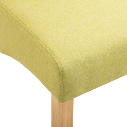 Dining Chair Set of 2 Green Fabric and wooden frame Standard
