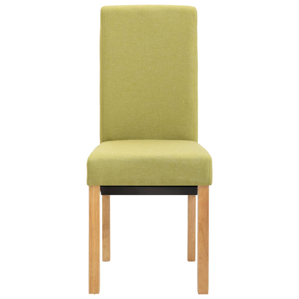 Dining Chair Set of 4 Green Fabric and wood Standard Ergonomic