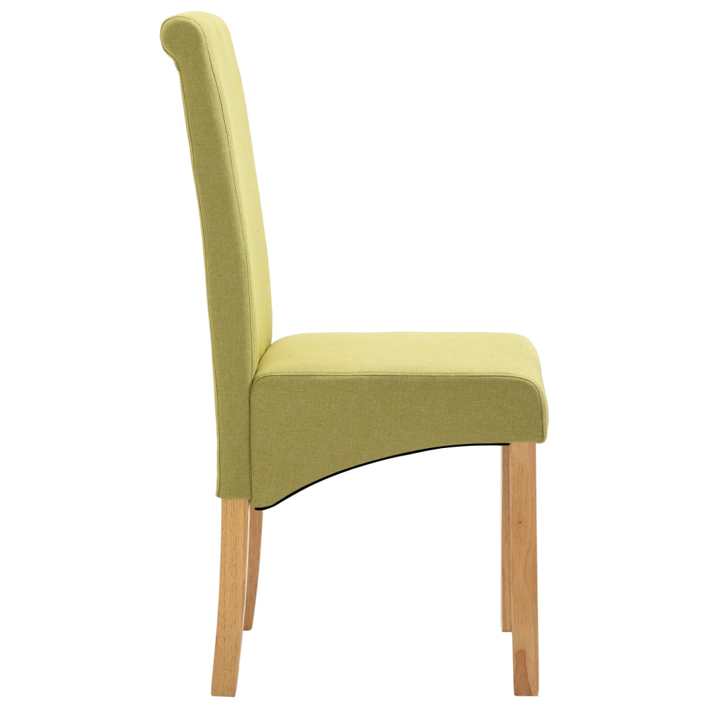 Dining Chair Set of 4 Green Fabric and wood Standard Ergonomic