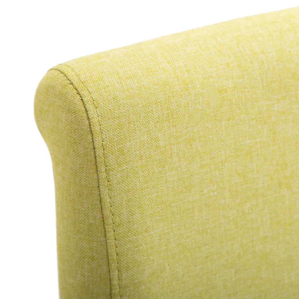 Dining Chair Set of 4 Green Fabric and wood Standard Ergonomic