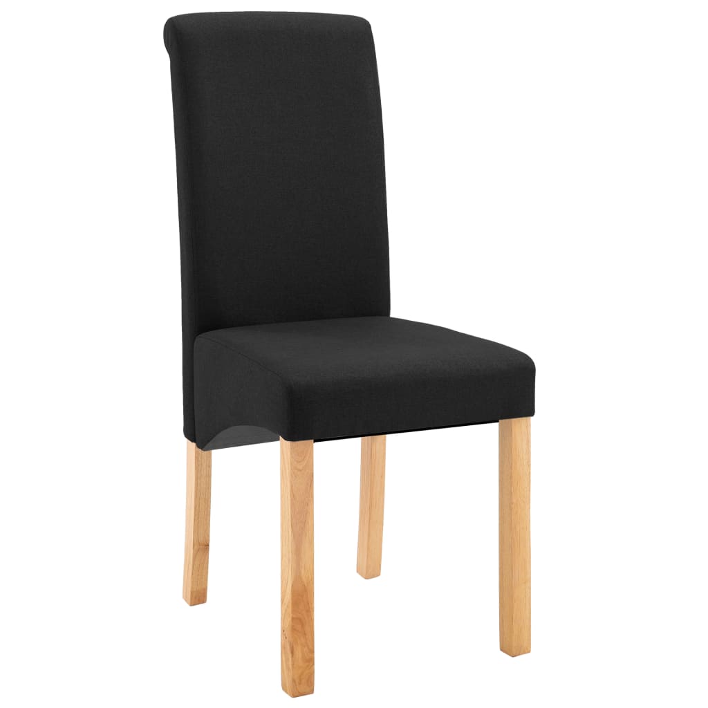 Dining Chair Set of 4 Black Fabric and wood Standard Ergonomic
