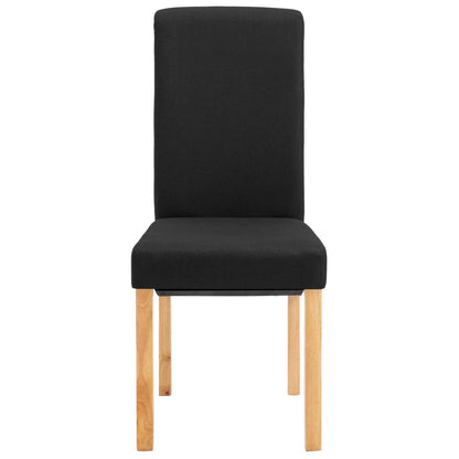 Dining Chair Set of 4 Black Fabric and wood Standard Ergonomic