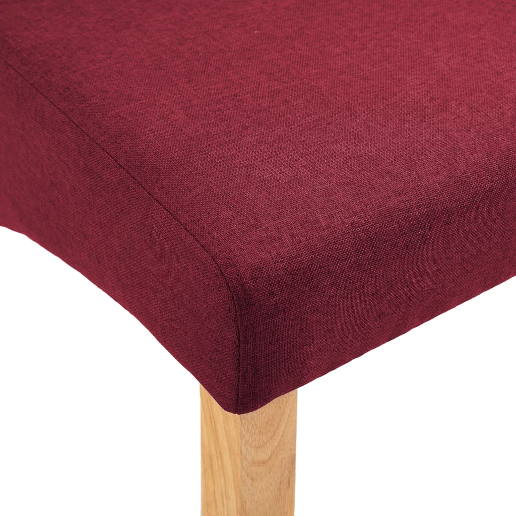 Dining Chair Set of 4 Red Fabric and wooden frame Regular