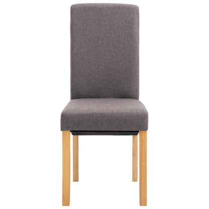 Dining Chair Set of 2 Taupe Fabric and wood Regular Ergonomic