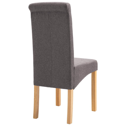Dining Chair Set of 2 Taupe Fabric and wood Regular Ergonomic