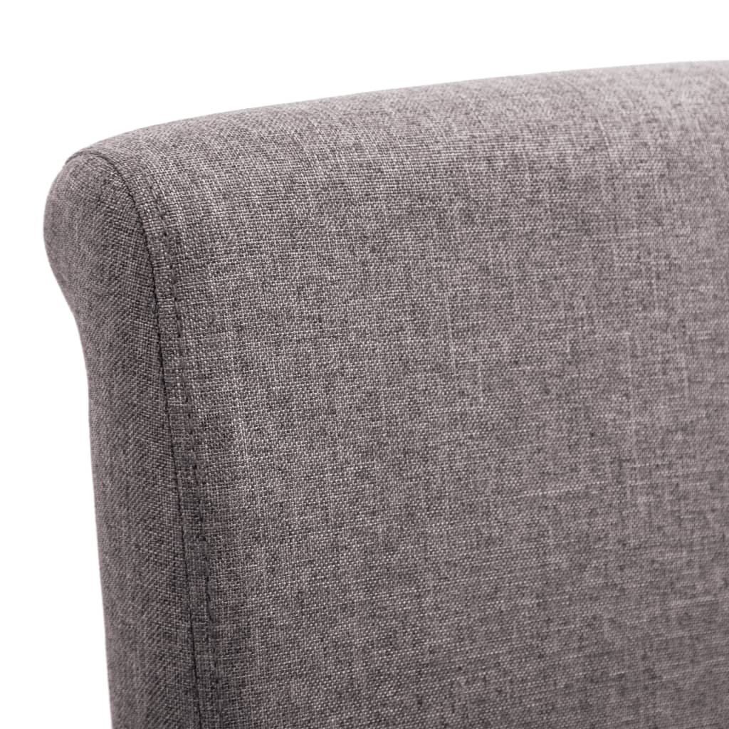 Dining Chair Set of 2 Taupe Fabric and wood Regular Ergonomic